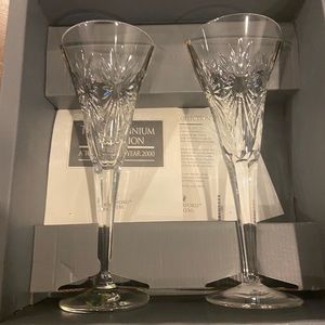 Waterford Crystal  “Health” Toasting Flutes